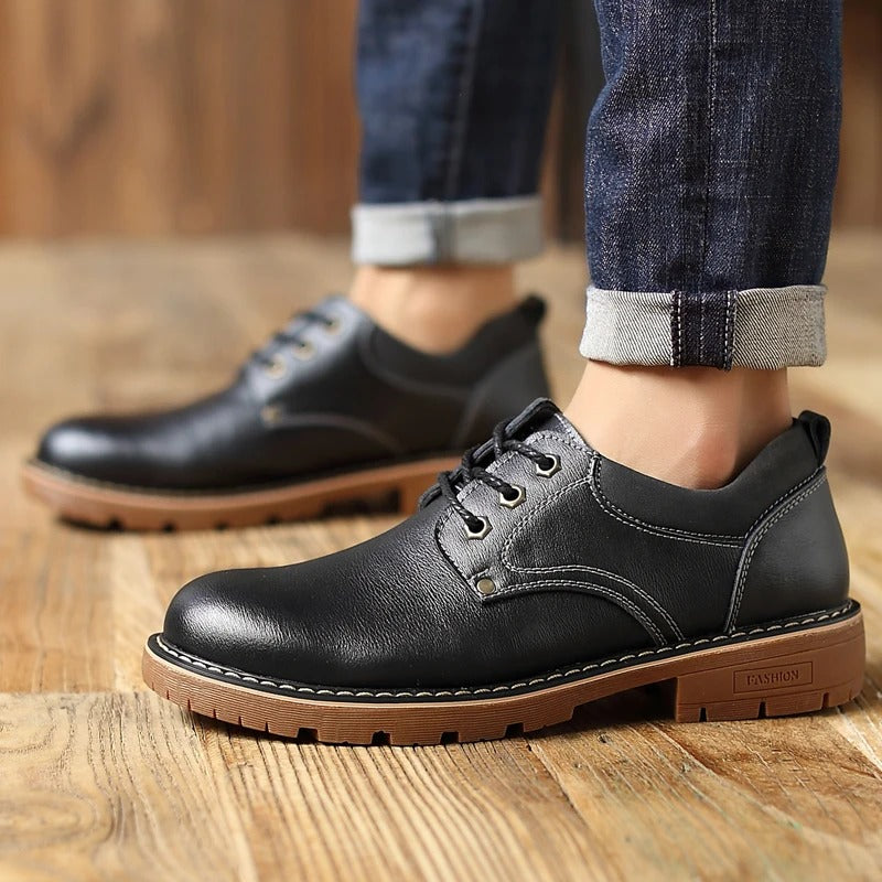 Hudson™ Koeienhuid veterstijl heren leren schoenen