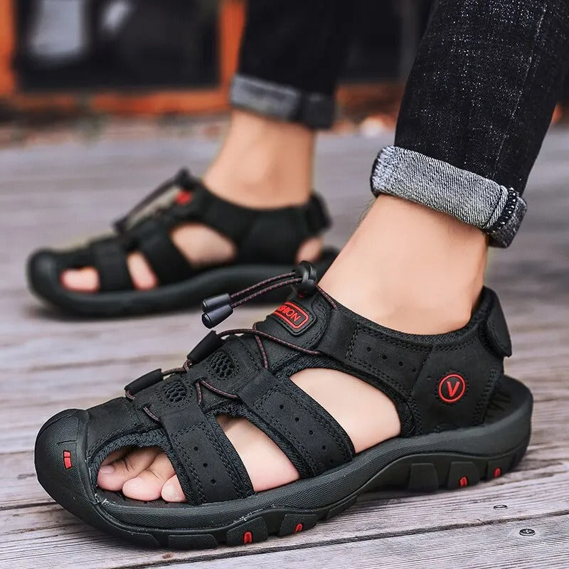 Hudson™ suède heren sandalen met dichte teen POLUNO