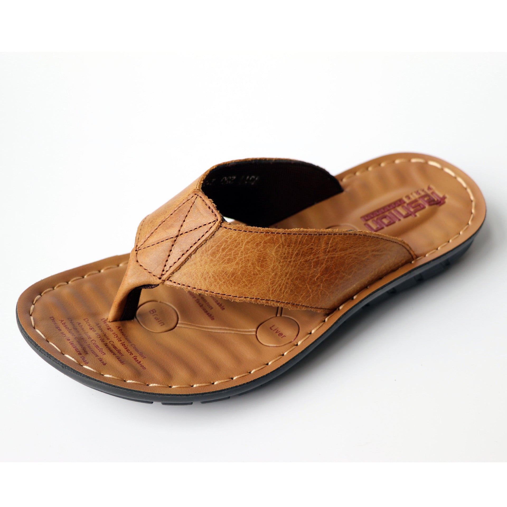 Hudson™ zwart leer antislip comfortabele heren slippers