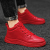 Hudson™ Trendy all-match rode en zwarte heren hoge sneakers