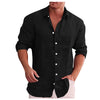 James™ Linnen Overhemd Heren Effen Losse Boho Tops