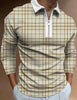 James™ contrasterende ritskraag Polo lange mouwen
