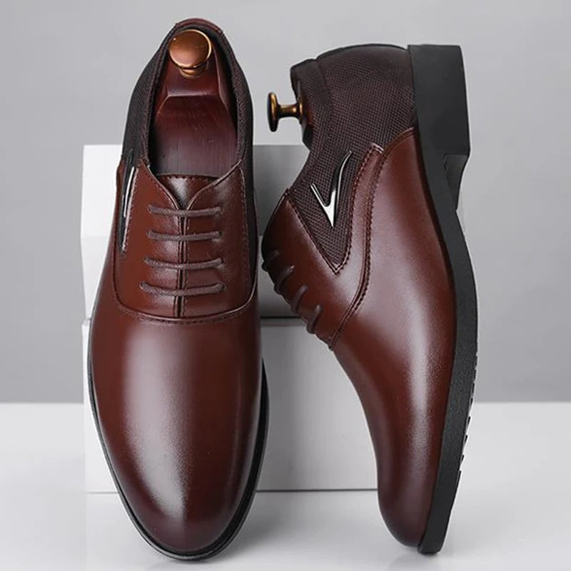 Hudson™ patchwork stijl bruine heren leren schoenen