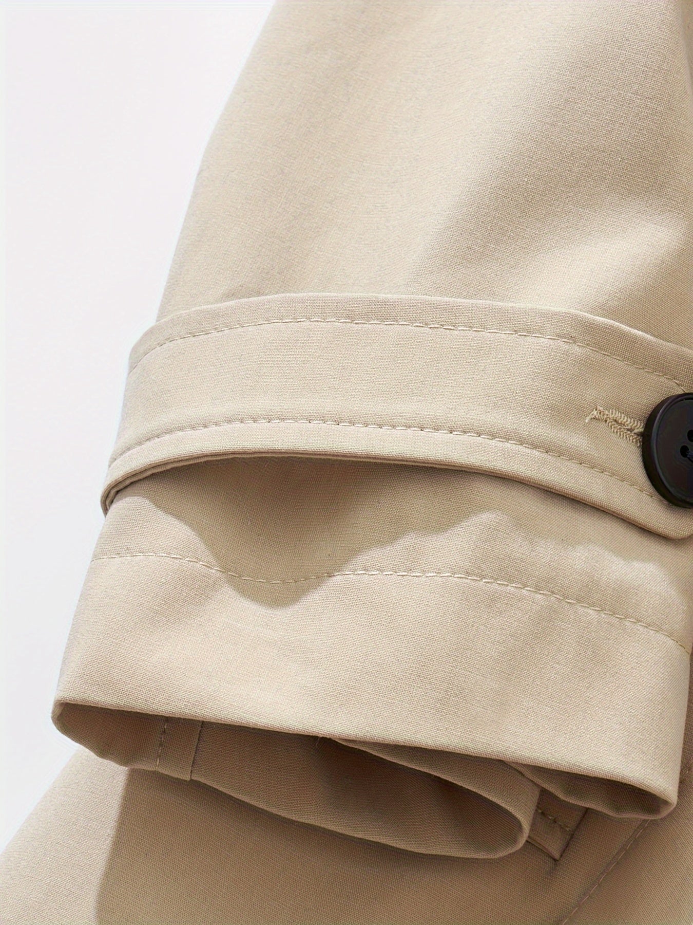 Coatify - Heren Dubbelknoop Trenchcoat met Tailleband en Stormflap