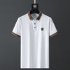 James Beige Mannen Polo met Print en V-Hals