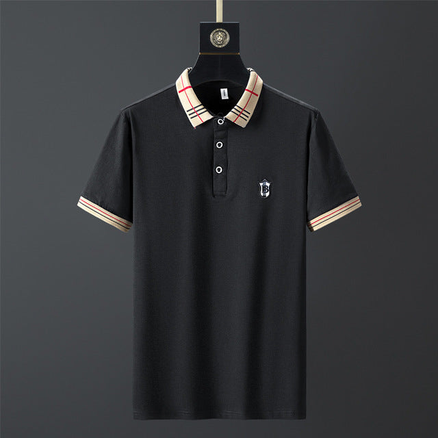 James Beige Mannen Polo met Print en V-Hals