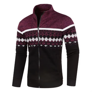 Mirvion - Heren Vest met Rits - Noors Gebreid Patroon Cardigan