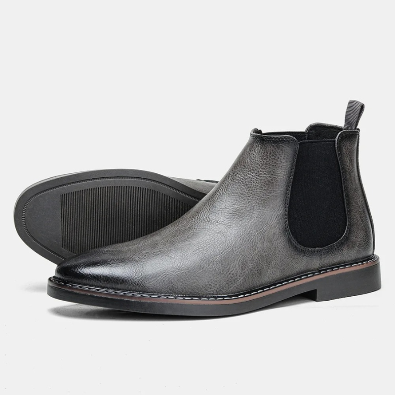 Formark - Klassieke Chelsea Boots Heren van Leer met Elastische Zijkanten