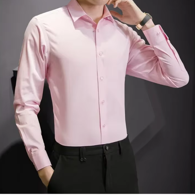 Solvron - Heren Overhemd Slim Fit Formeel, Lange Mouw Knoopsluiting