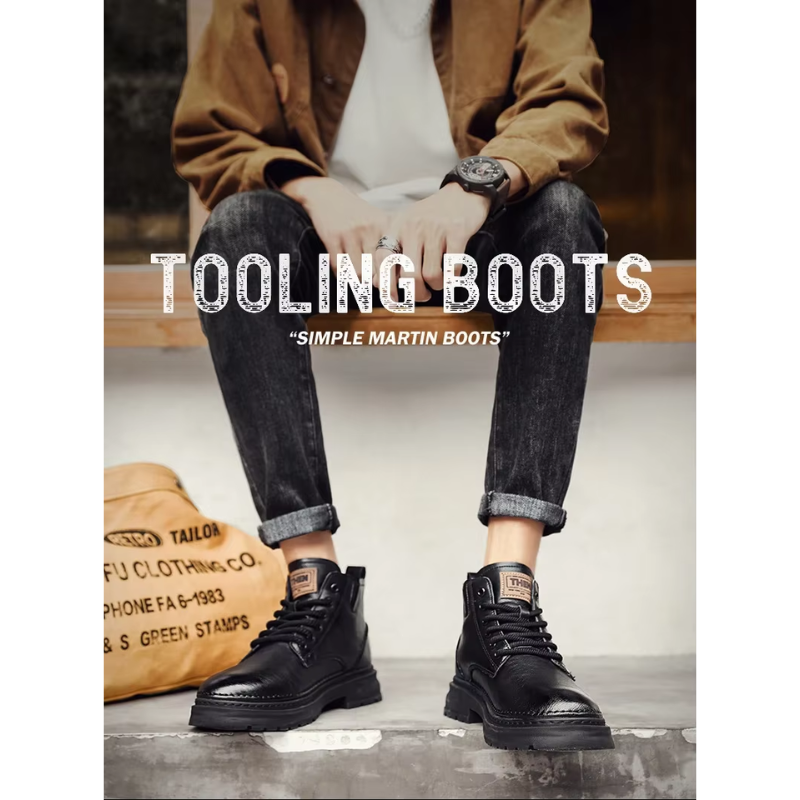 Boldren - Herenschoenen Boots - Leren Enkellaarzen, Waterdicht met Comfortabele Zool