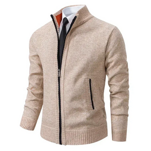 Storvik - Heren Vest met Rits, Zacht Gebreid Vest met Opstaande Kraag, Casual Design