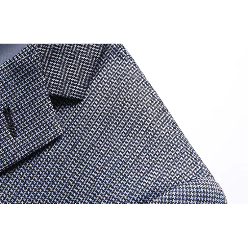 Tarmond - Heren Colbert met Houndstooth Patroon, Slim Fit en Revers