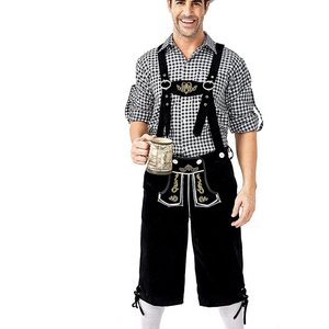 VeldenJ - Traditioneel Heren Lederhosen Overhemd - Ideaal voor Feestjes