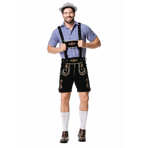 LederDo - Korte Lederhosen voor Heren met Bretels - Traditionele Beierse Kleding