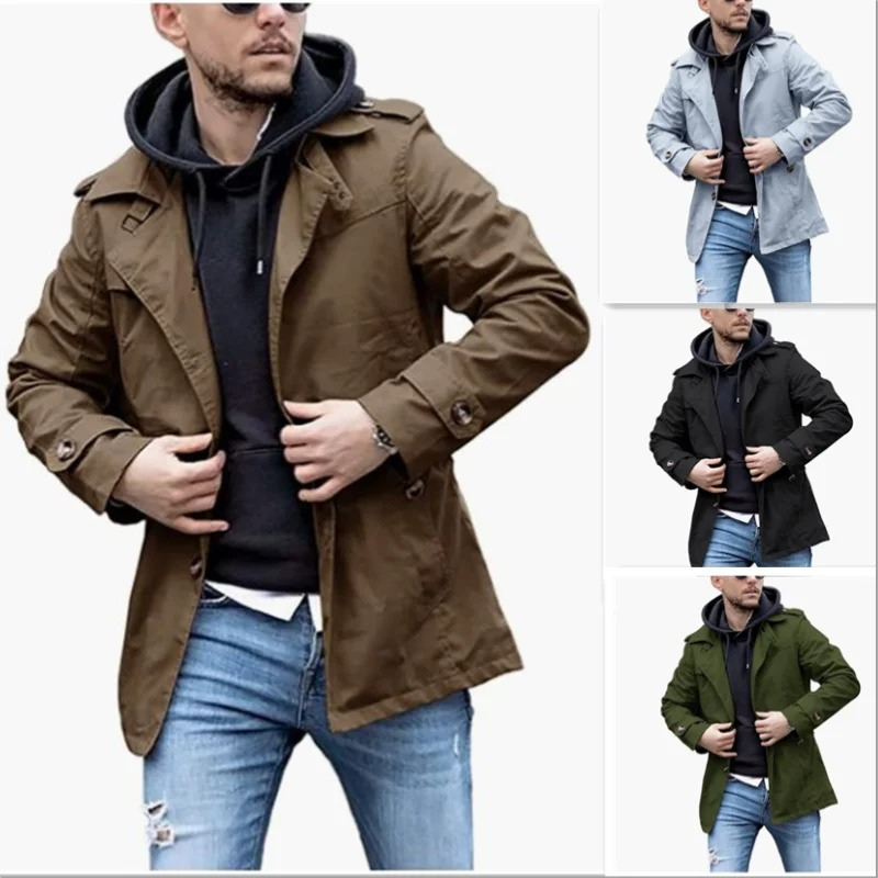 Rigsley -  Heren Tussenjas - Klassieke Halflange Trenchcoat voor Mannen