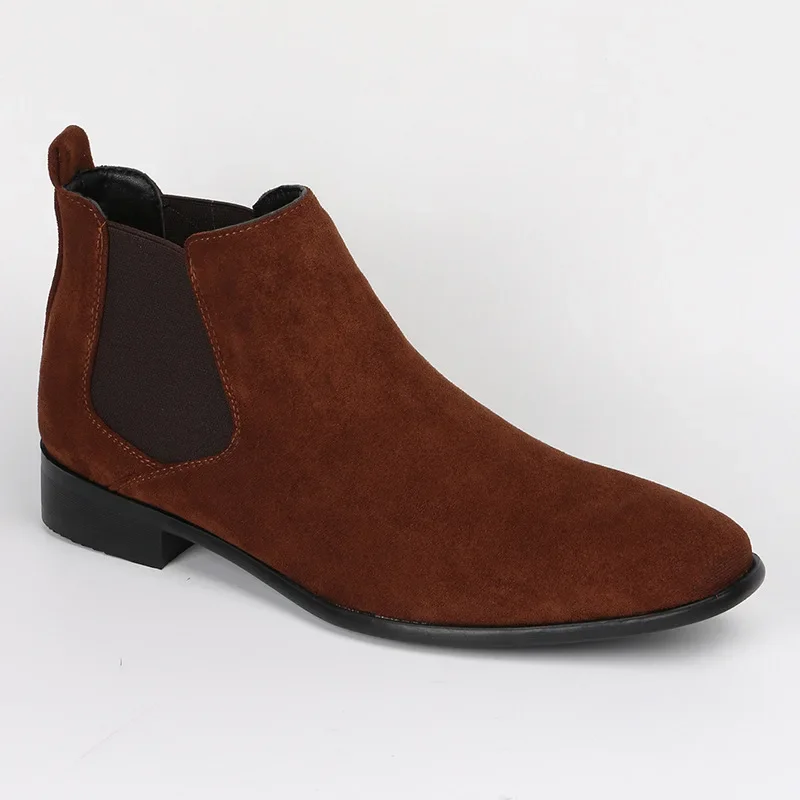 Crevton - Slanke Chelsea Boots Heren van Suède met Elastische Zijkanten