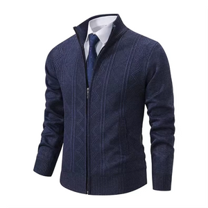 Halwick - Heren Vest met Rits - Klassieke Gebreide Cardigan met Patroon