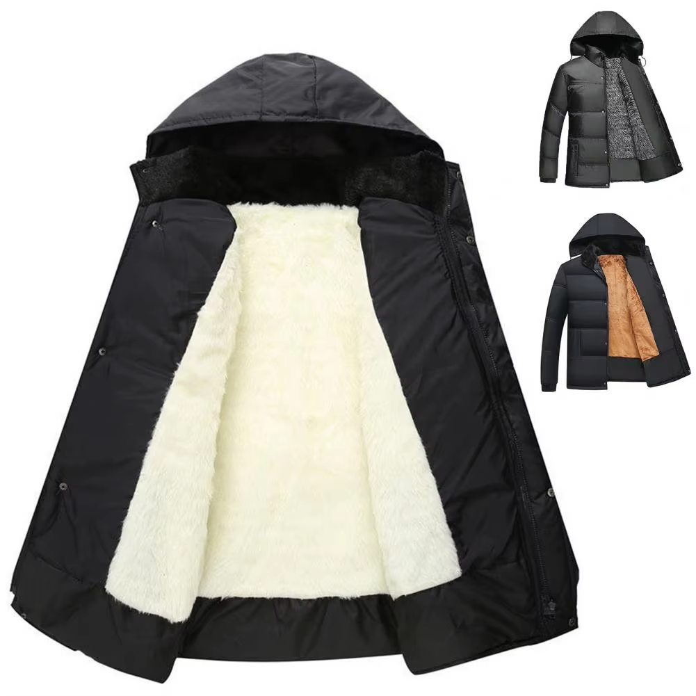 Norgard - Puffer Jacket Heren met Capuchon en Fleece Voering, Warm, Winddicht & Geïsoleerd