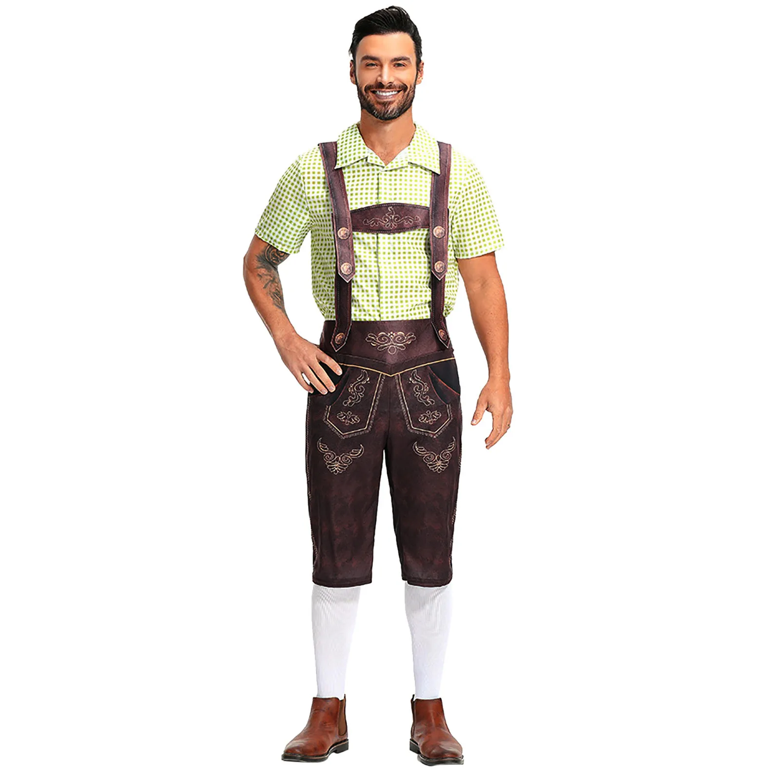 HerLux - Kinder Lederhosen met Bretels en Shirt - Traditionele Beierse Kleding