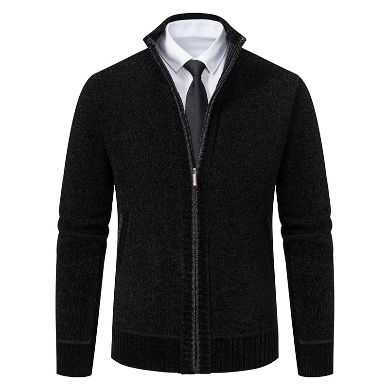 Frovell - Heren Vest met Rits - Casual Geribde Gebreide Cardigan