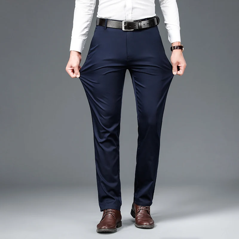 Besluxe -  Heren Pantalon - Slim Fit Broek Met Stijlvolle Achterzak Voor Formele Gelegenheden