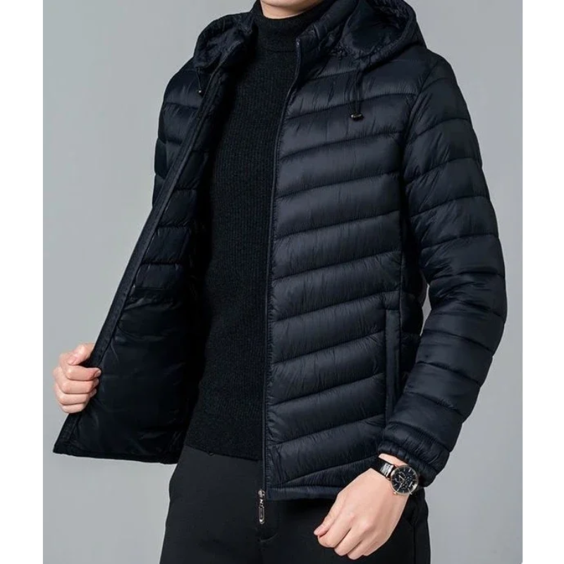 Marvlek - Puffer Jacket Heren Lichtgewicht met Capuchon, Winddicht, Opvouwbaar & Warm