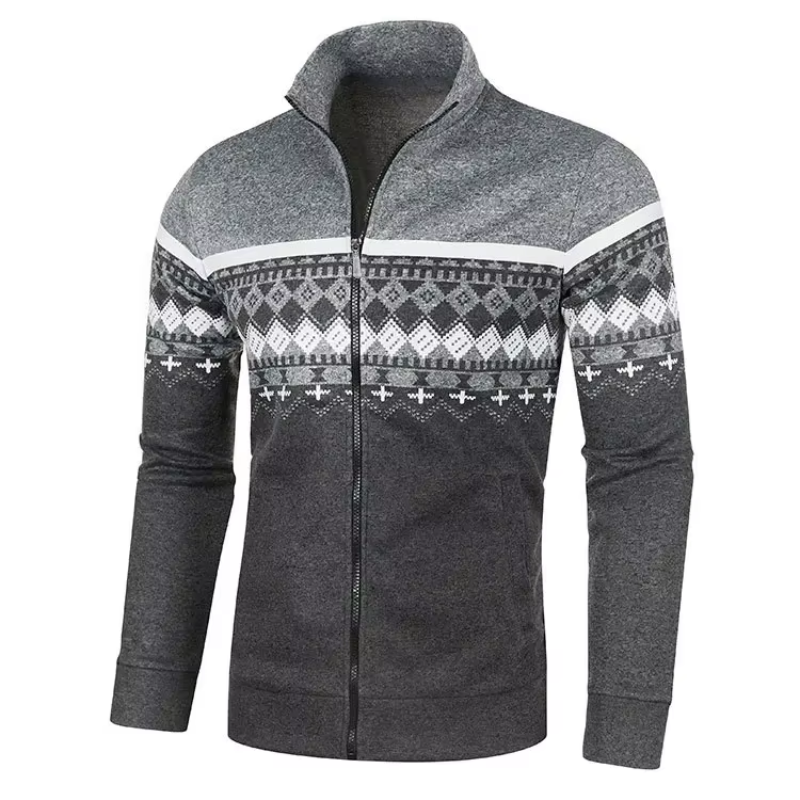 Mirvion - Heren Vest met Rits - Noors Gebreid Patroon Cardigan