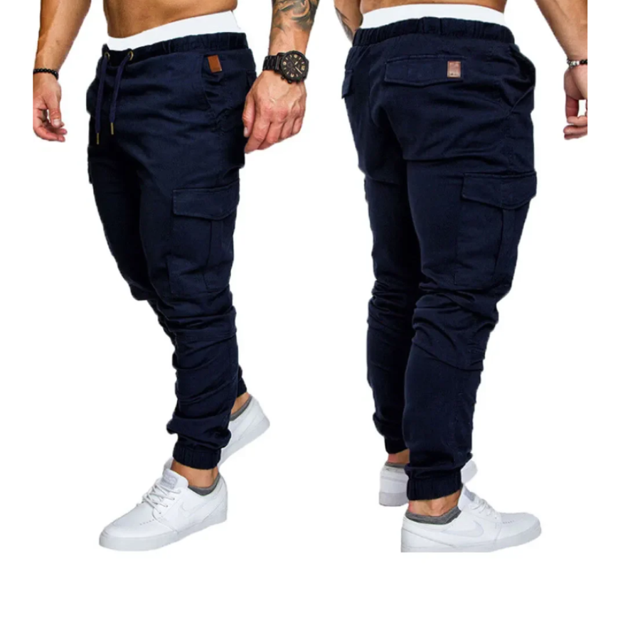 Zilverp - Cargo Broek Heren – Sportieve Joggingbroek met Zakken, Elastische Taille