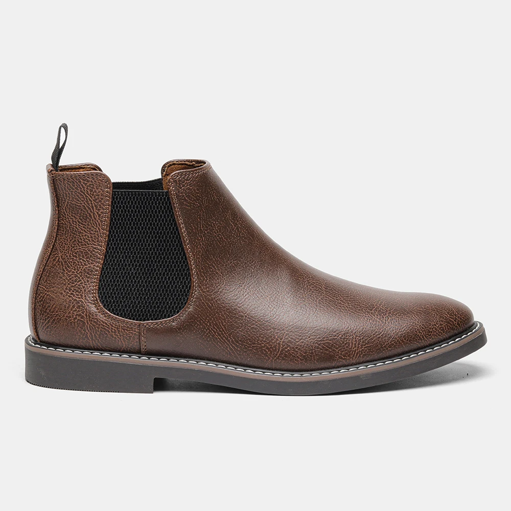 Bravonn - Chelsea Boots Heren met Glanzende Afwerking en Elastische Zijkanten