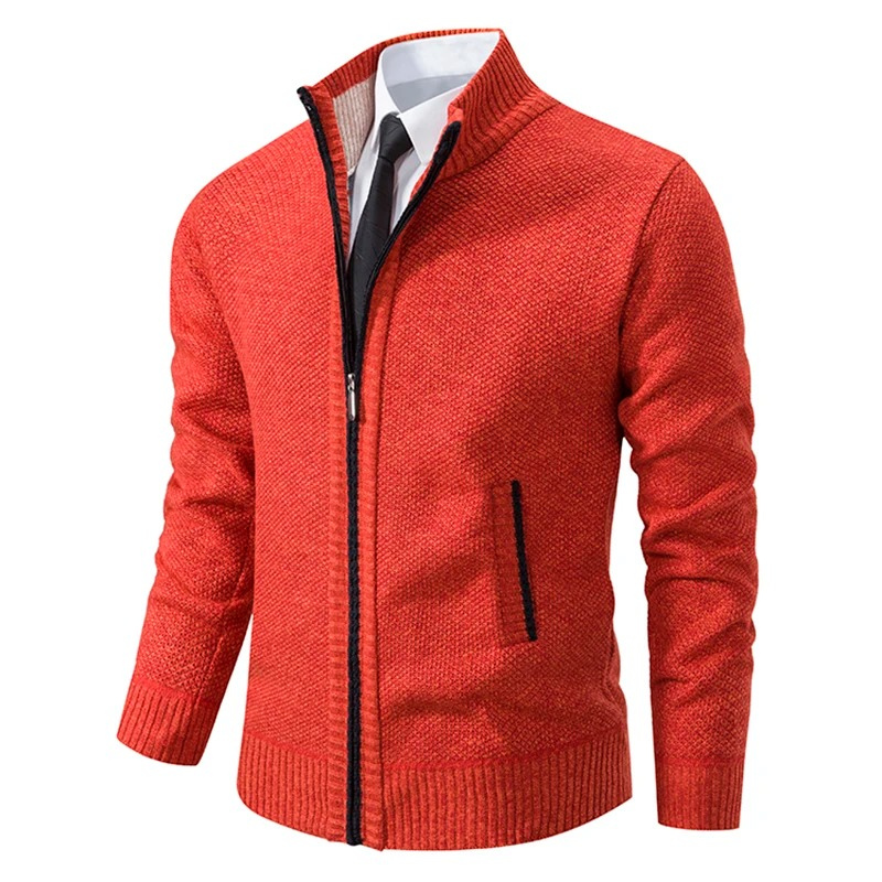 Montred - Heren Vest met Rits - Slim Fit Geribde Gebreide Cardigan