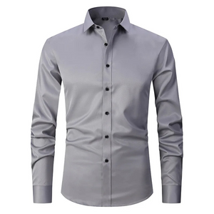 Belzorn - Heren Overhemd Slim Fit met Contrastknopen, Lange Mouw