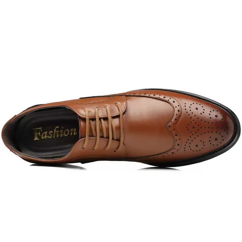 Ferlian - Nette Heren Schoenen - Klassieke Leren Brogues met Vetersluiting