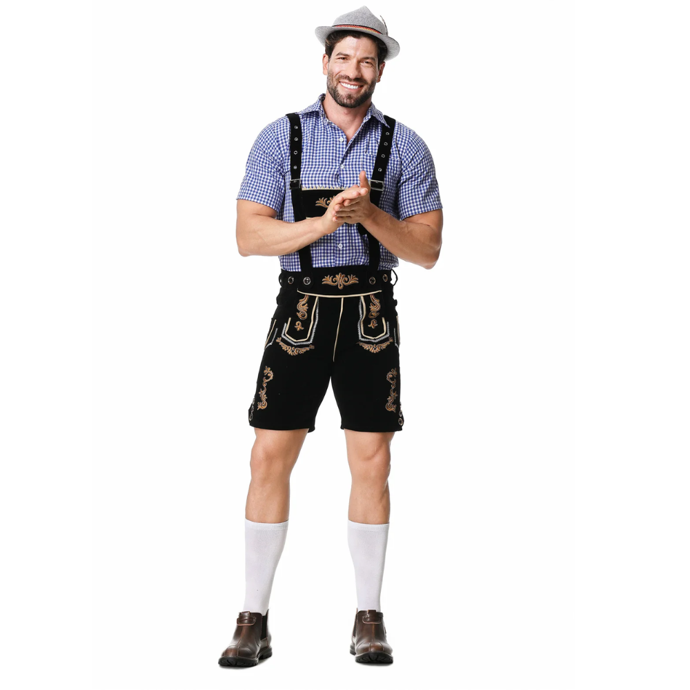 LederDo - Korte Lederhosen voor Heren met Bretels - Traditionele Beierse Kleding