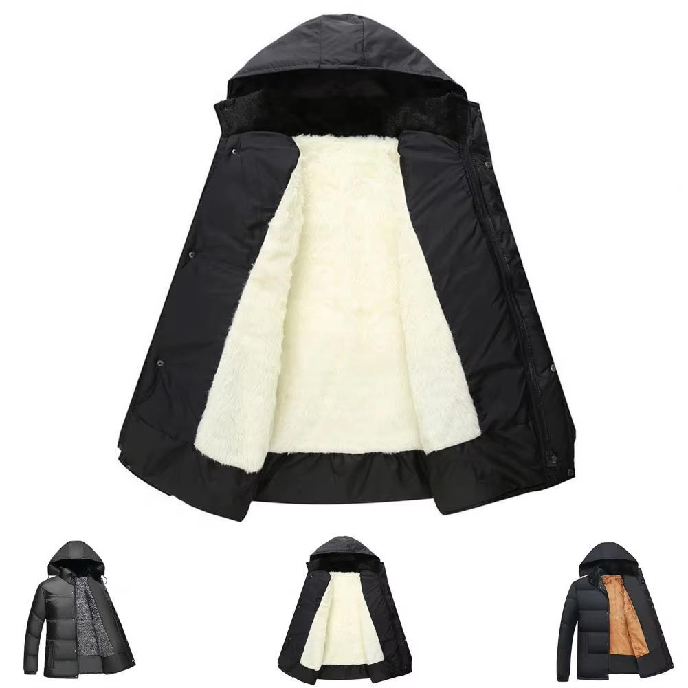 Norgard - Puffer Jacket Heren met Capuchon en Fleece Voering, Warm, Winddicht & Geïsoleerd