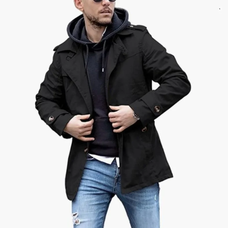 Rigsley -  Heren Tussenjas - Klassieke Halflange Trenchcoat voor Mannen