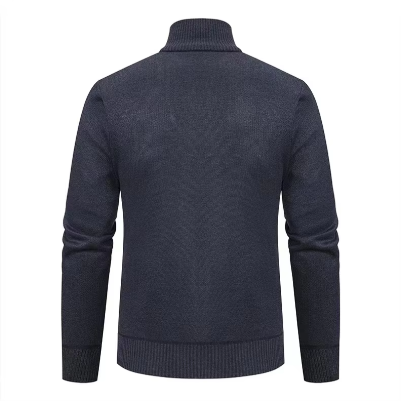 Halwick - Heren Vest met Rits - Klassieke Gebreide Cardigan met Patroon