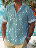 James™ slank heren linnen shirt met opdruk en knoopsluiting