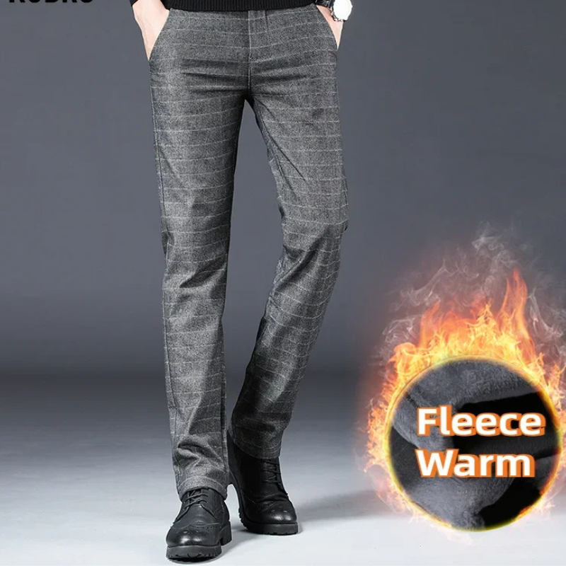 Manshor - Heren Pantalon Winter Warm met Fleecevoering en Rechte Pijpen