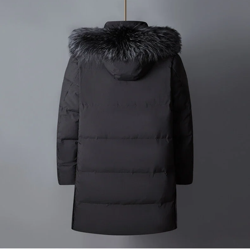 Flandro - Lange Winterjas Heren Parka Met Afneembare Capuchon en Bontkraag