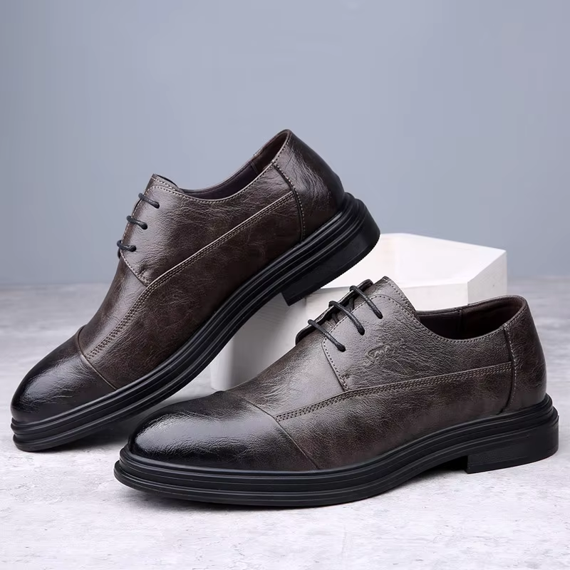 Danfield - Nette Heren Schoenen van Leer met Cap Toe en Comfortabele Zool