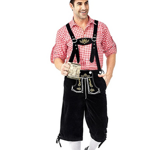 VeldenJ - Traditioneel Heren Lederhosen Overhemd - Ideaal voor Feestjes