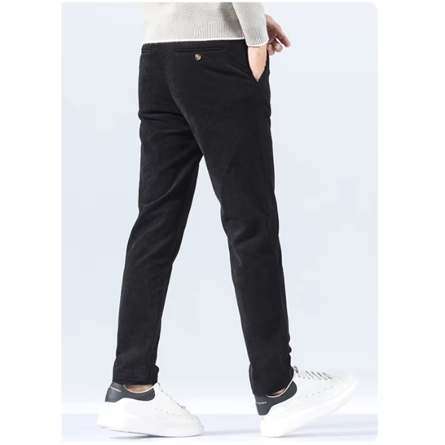 Velorna - Heren Corduroy Broek met Slim Fit Ontwerp en Achterzakken