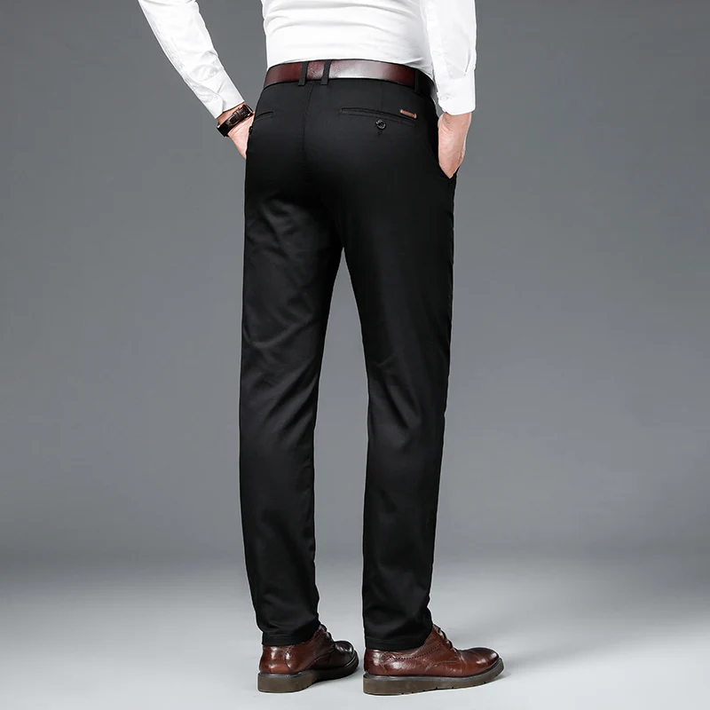 Besluxe -  Heren Pantalon - Slim Fit Broek Met Stijlvolle Achterzak Voor Formele Gelegenheden