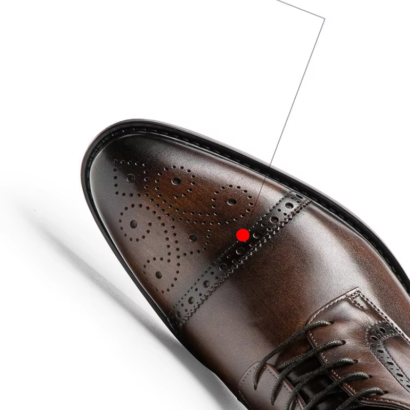 Nestrol - Herenschoenen Boots - Leren Brogue Enkellaarzen met Rits, Formeel Veterschoen