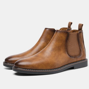 Formark - Klassieke Chelsea Boots Heren van Leer met Elastische Zijkanten