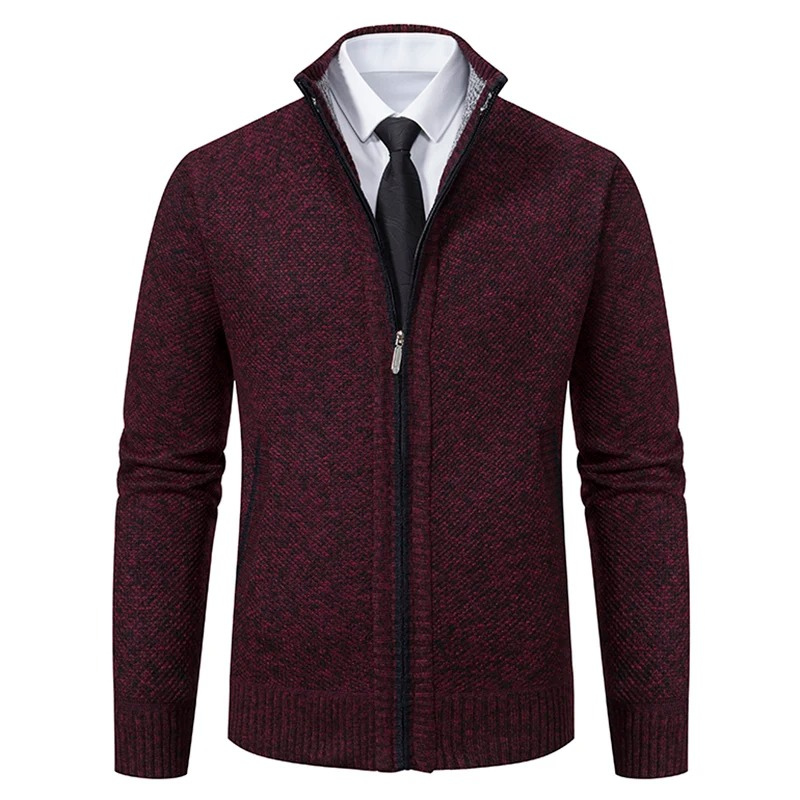 Jarnell - Heren Vest met Rits - Textuur Gebreide Cardigan