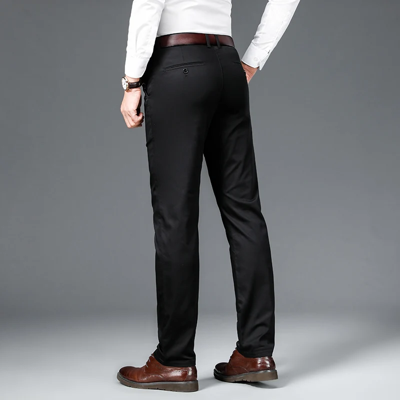 Besluxe -  Heren Pantalon - Slim Fit Broek Met Stijlvolle Achterzak Voor Formele Gelegenheden