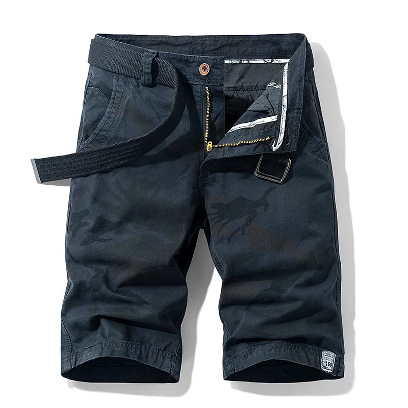 James™ Effen kleur comfortabele heren cargo shorts met zakken