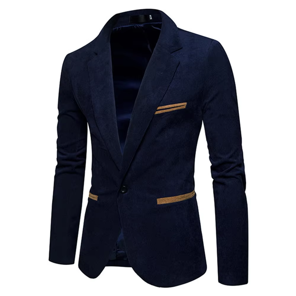 Lenford - Heren Colbert - Slim Fit Ribfluwelen Blazer Met Één Knoop