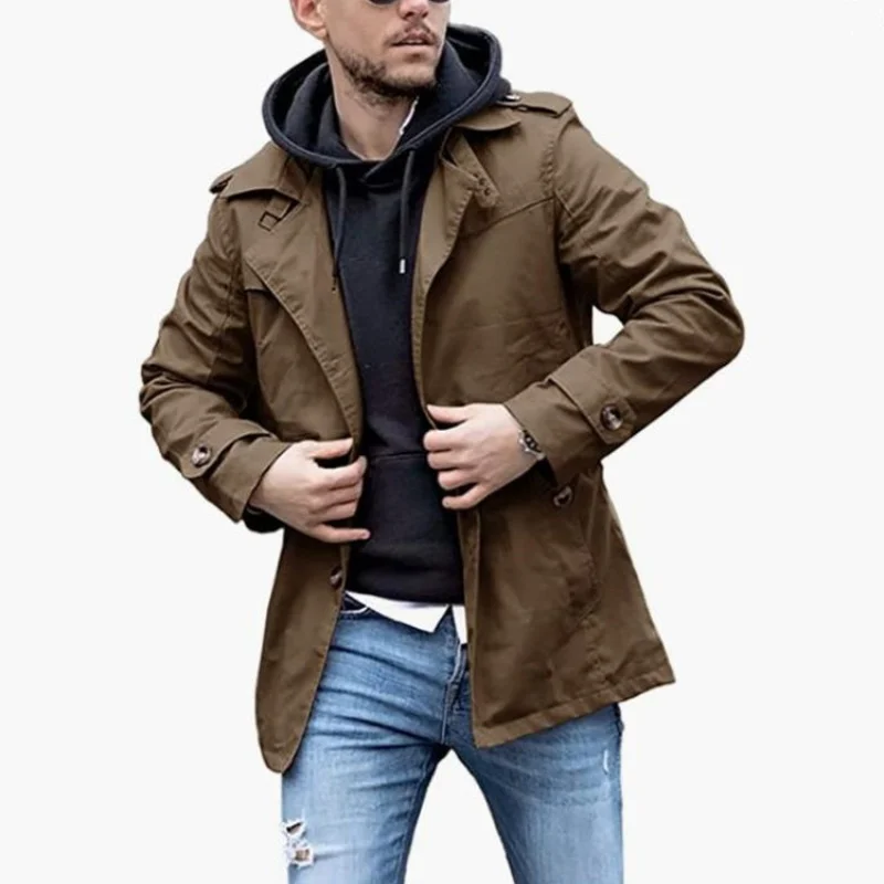 Rigsley -  Heren Tussenjas - Klassieke Halflange Trenchcoat voor Mannen